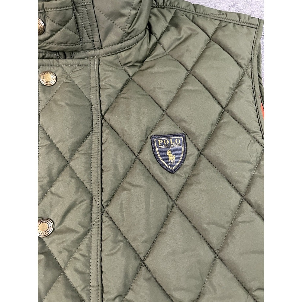 Polo Ralph Lauren Beaton Quilted Utility Vest Green Orange Brown Corduroy Mens M View 4
